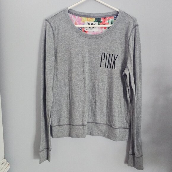 Victoria's Secret PINK Gray Long-Sleeve Tee - Picture 1 of 3